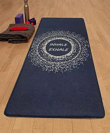 Saral Home Hand Woven Washable Yoga Mat - Navy Blue