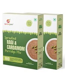 Nutribud Foods Sprouted Ragi and Cardamom Porridge Mix - Pack of 2, 200 gm each