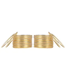 Arendelle Set Of 36 Traditional Shinning Metal Bangles - Gold