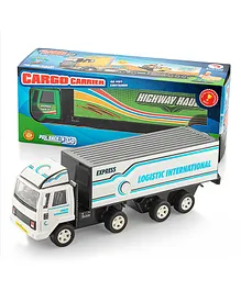 Shinsei Pull Back Action Cargo Carrier Truck Toy - White