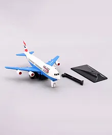 Shinsei Jumbo Pull Back Plane with Stand - White & Blue