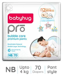 Babyhug Pro Bubble Care Premium Pant Style Diaper New Born - 70 Pieces