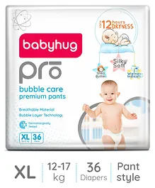 Babyhug Pro Bubble Care Premium Pant Style Diaper Extra Large (XL) Size   - 36 Pieces