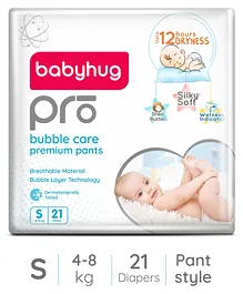Babyhug Pro Bubble Care Premium Pant Style Diapers Small (S) Size - 21 Pieces