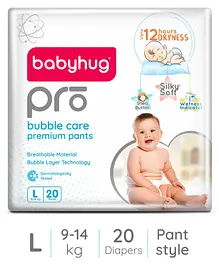 Babyhug Pro Bubble Care Premium Pant Style Diapers Large (L) Size - 20 Pieces