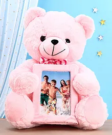 Edu Kids Toys Bear Soft Toy with Photo Frame Pink - Height 40 cm