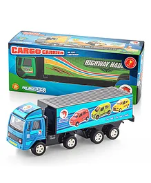 Shinsei Pull Back Action Cargo Carrier Truck Toy - Blue