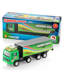 Shinsei Pull Back Action Cargo Carrier Truck Toy - Green