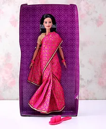 Barbie Doll With Saree  Pink - Height 30 cm
