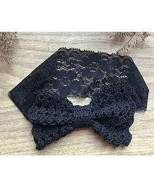 This and That by Vedika Lacey Bow Lace Crochet Headband  - Black