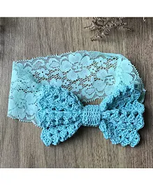 This and That by Vedika Lacey Bow Lace Crochet Headband  - Mint