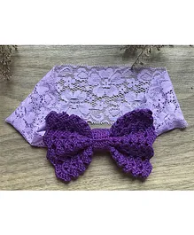 This and That by Vedika Lacey Bow Lace Crochet Headband  - Purple
