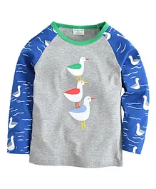 Kookie Kids Full Sleeve Raglan Tee Duck Patch - Grey
