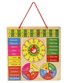 Tinykart Wooden Calendar Clock Puzzle - Multicolor