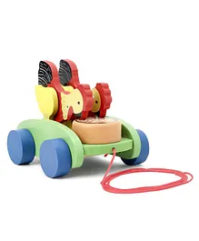 Tinykart Wooden Cart with Hen - Multicolor