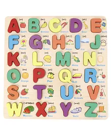 Tinykart Wooden Board with Alphabets - Multicolor