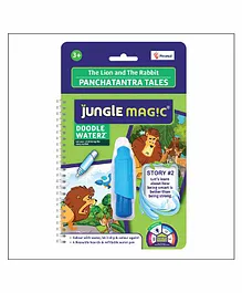 Jungle Magic Doodle Waterz Panchatantra Tales The Lion & The Rabbit Reusable Water Reveal Colouring Book with Water Pen - English