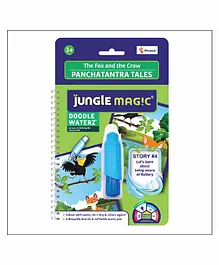 Jungle Magic Doodle Waterz Panchatantra Tales The Fox & The Crow Reusable Water Reveal Colouring Book with Water Pen - English