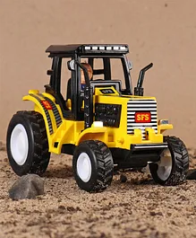 Shinsei Pull Back Toy Tractor - Yellow