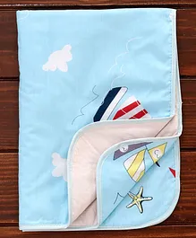 Diaper Changing Mat Ship Print - Blue