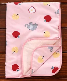 Diaper Changing Mat Apple Print - Pink
