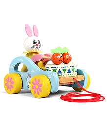 Tinykart Wooden Cart With Bunny - Multicolor