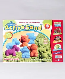 Ekta Toys Active Sand Set with Animal Moulds - Green