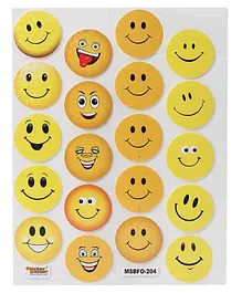 Sticker Bazaar Smiley A4 Foam Stickers Yellow - 20 Pieces
