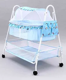 Baby Cradle With Mosquito Net - Blue