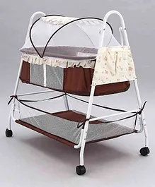 Baby Cradle With Mosquito Net - Brown
