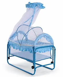 Lightweight Baby Cradle with Mosquito Net Stars Print - Blue