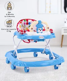 Musical Baby Walker with Adjustable Height & Stopper (Seat Print & Color May Vary) - Blue