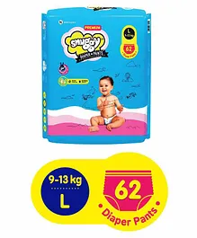 Snuggy Premium Baby Pant Style Diapers Large - 62 Pieces