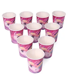 Karmallys Unicorn Theme Paper Cups Pink Pack of 10 - 200 ml each