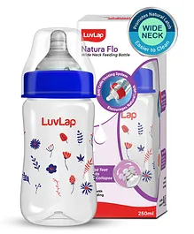 LuvLap Feeding Bottle with Silicone Nipple Blue - 250 ml
