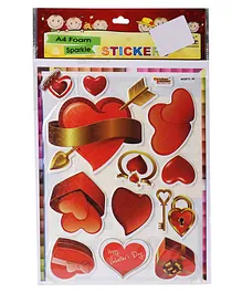 Sticker Bazaar Happy Valentine Day Hearts Stickers - Red