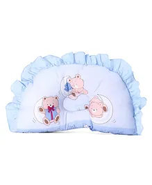 Montaly Frill Border Neck Support Pillow - Blue