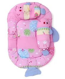 Montaly 3 Piece Fish Shaped Bedding Set Rabbit Print - Pink