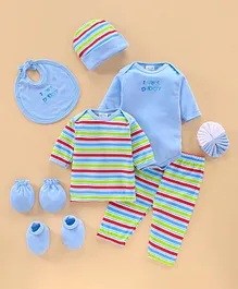Montaly Infant Clothing Gift Set Daddy Print Pack of 9 - Blue