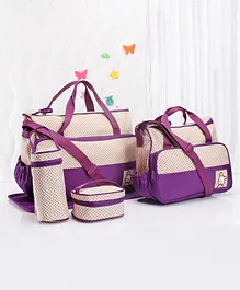 Solid Dual Handle Diaper Bag Set - Purple