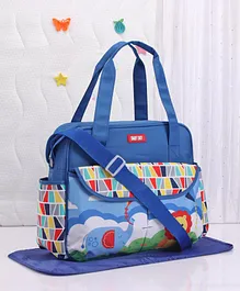 Diaper Bag with Changing Mat Geometric Print - Dark blue
