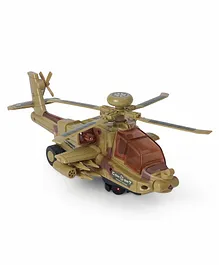 Vijaya Impex Bump And Go Helicopter With Music And Light - Khaki Brown