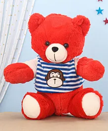 Chun Mun Teddy Bear Soft Toy in T-Shirt Red - Height 30 cm