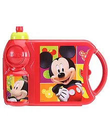 Disney Mickey Mouse And Friends Lunch Box With Attached Water Bottle - Red 