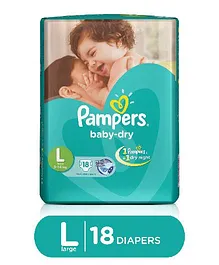 Pampers Taped Diapers Large (LG) 18 count