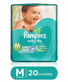 Pampers Taped Diapers Medium (MD) 20 count
