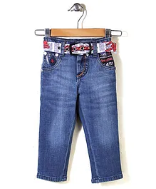 Tippy Full Length Jeans With Belt - Light Blue