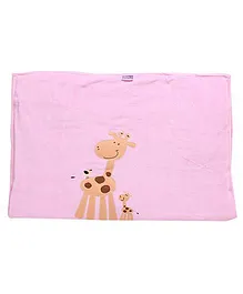 Tinycare Baby Blanket Pink - Giraffe Embroidery