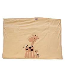 Tinycare Baby Blanket Beige - Giraffe Embroidery