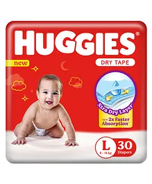 Huggies Dry Diapers Large Size - 30 Pieces